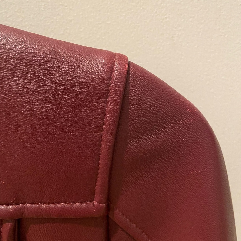 Acne Studios Women's Maroon Mock Leather Jacket - Picture 7 of 8